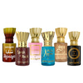 Pack Of 6 Shanaya, Lavish, Lazina, AQ Aqua, Sandal, Musk AL Ghazali Attar 5.5 Ml Each